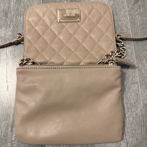 Nine West Taupe Quilted Chain Crossbody Bag - Picture 6 of 7